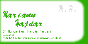 mariann hajdar business card